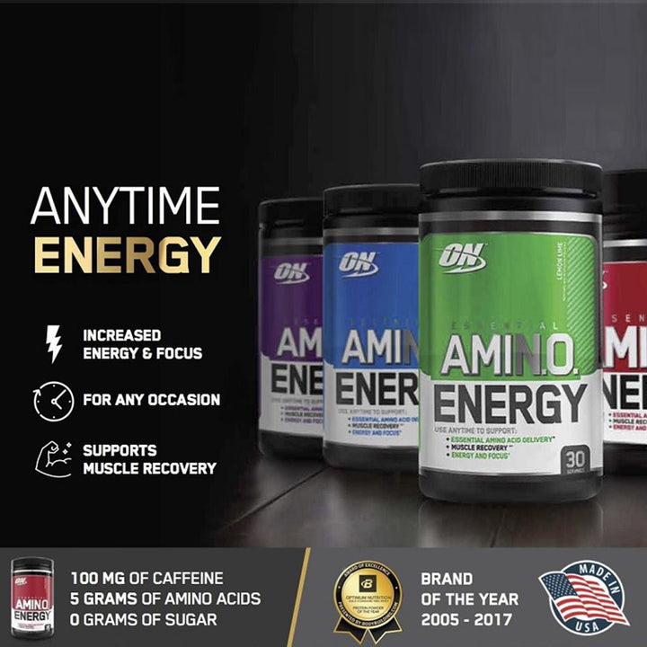 Optimum Nutrition Amino Energy For Energy & Muscle Recovery - Green Apple, 270g - 30 Servings - Easy Pharmacy LLC