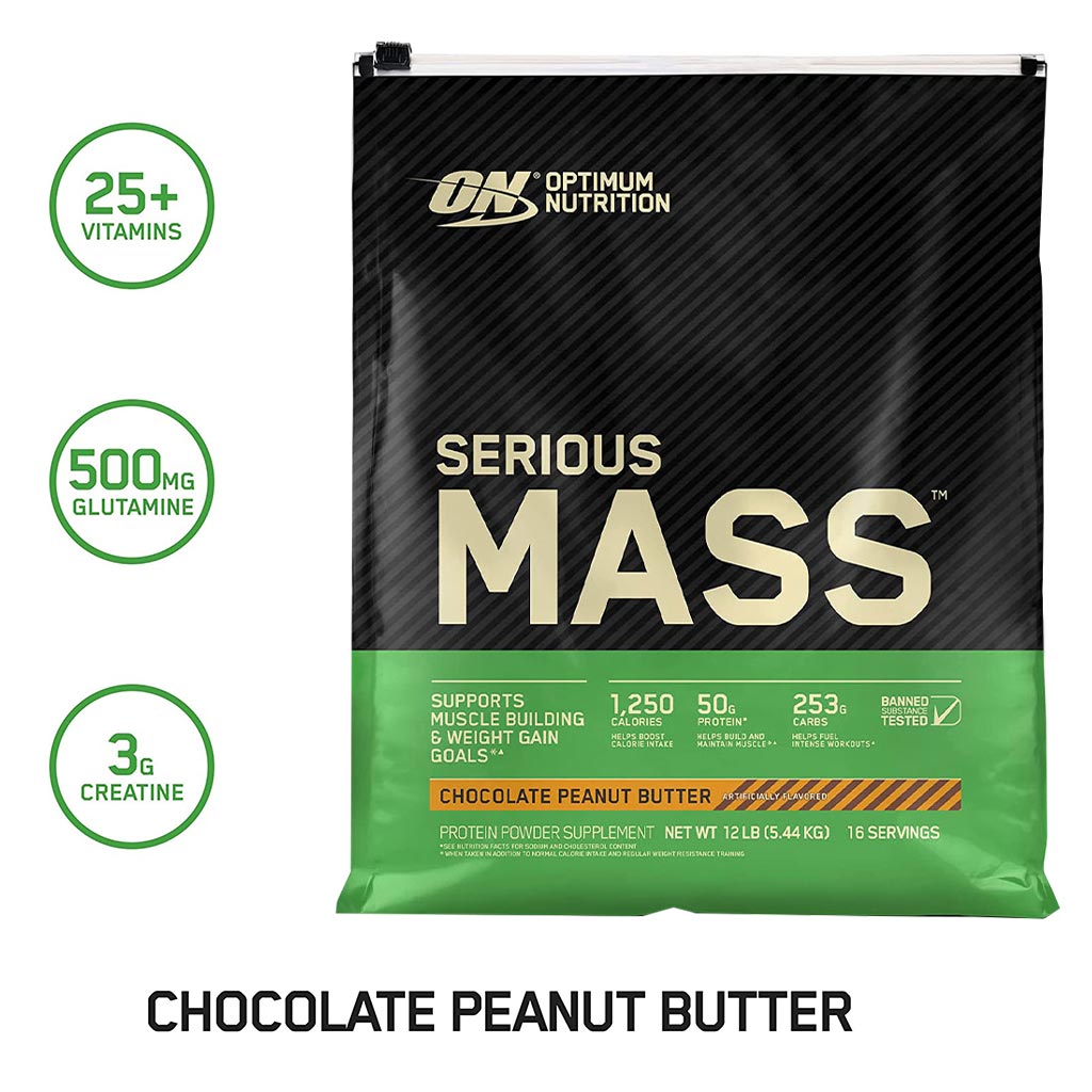 Optimum Nutrition Serious Mass Protein Powder Chocolate Peanut Butter 12lb - Easy Pharmacy LLC