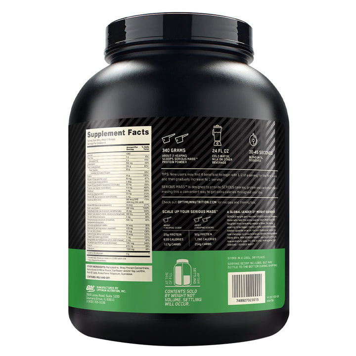 Optimum Nutrition Serious Mass Strawberry Flavor Protein Powder 6lb - Easy Pharmacy LLC