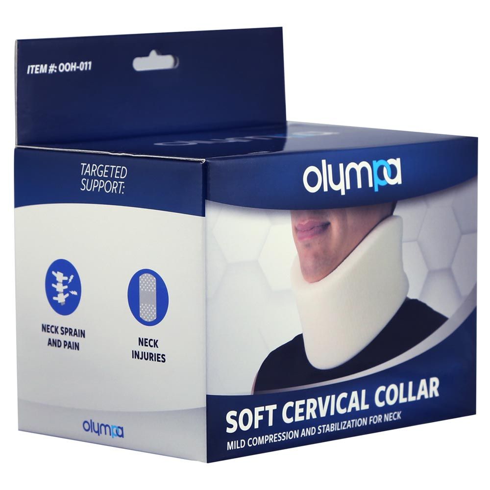 Olympa Soft Cervical Collar White Medium OOH-011 - Easy Pharmacy LLC