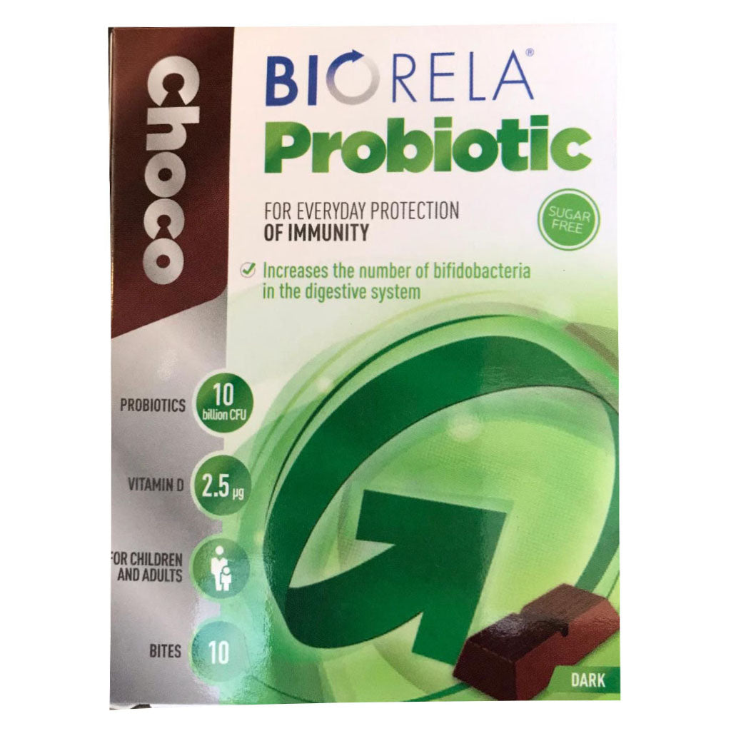 Biorela Probiotic Choco Bar Sugar Free With Vitamin D For Immunity Support, Pack of 10's - Easy Pharmacy LLC