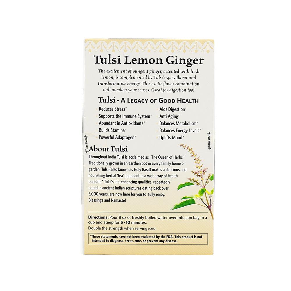 Organic India Tulsi Lemon Ginger Tea Bag 18's - Easy Pharmacy LLC