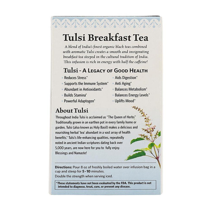 Organic India Tulsi Breakfast Tea Bag 18's - Easy Pharmacy LLC
