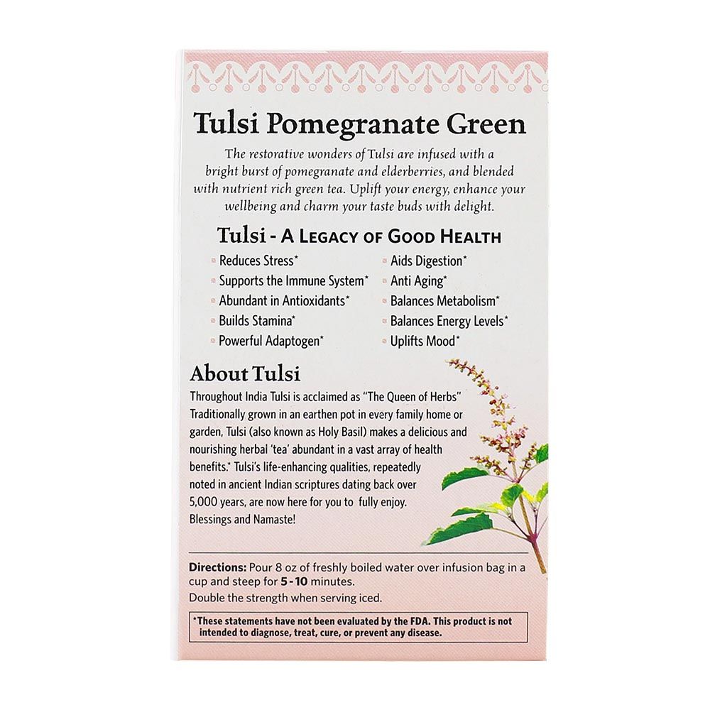 Organic India Tulsi Pomegranate Green Tea Bag 18's - Easy Pharmacy LLC