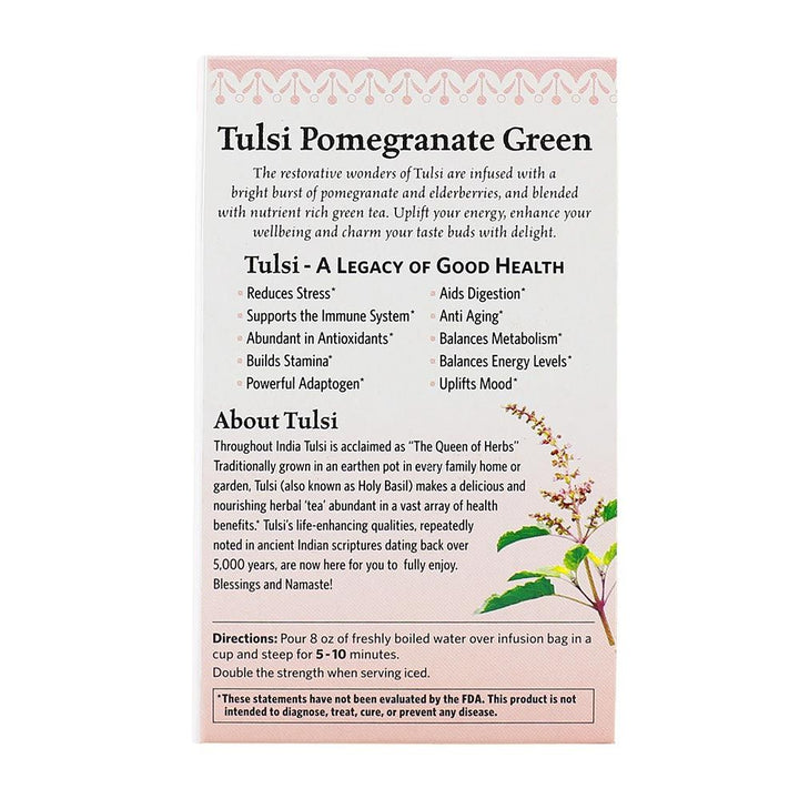 Organic India Tulsi Pomegranate Green Tea Bag 18's - Easy Pharmacy LLC