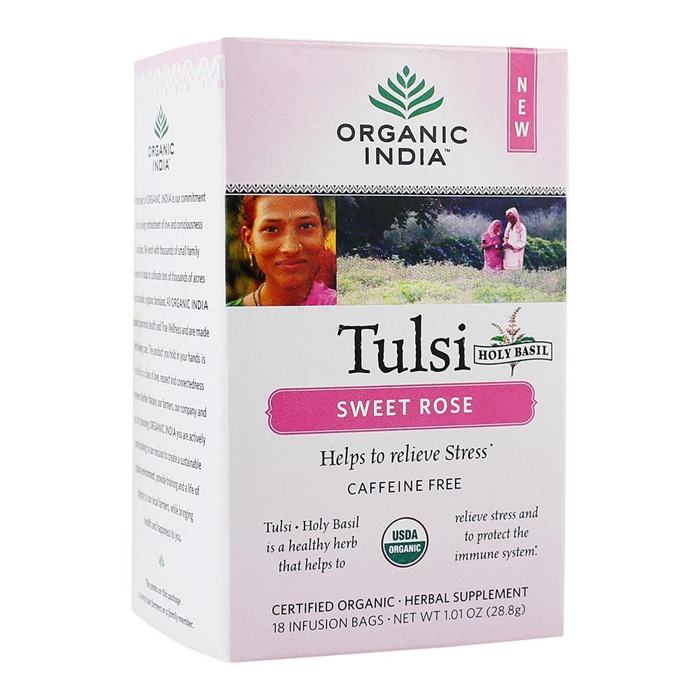 Organic India Tulsi Sweet Rose Tea Bag 18's - Easy Pharmacy LLC