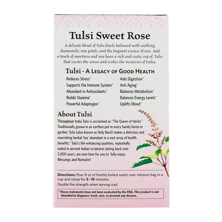 Organic India Tulsi Sweet Rose Tea Bag 18's - Easy Pharmacy LLC