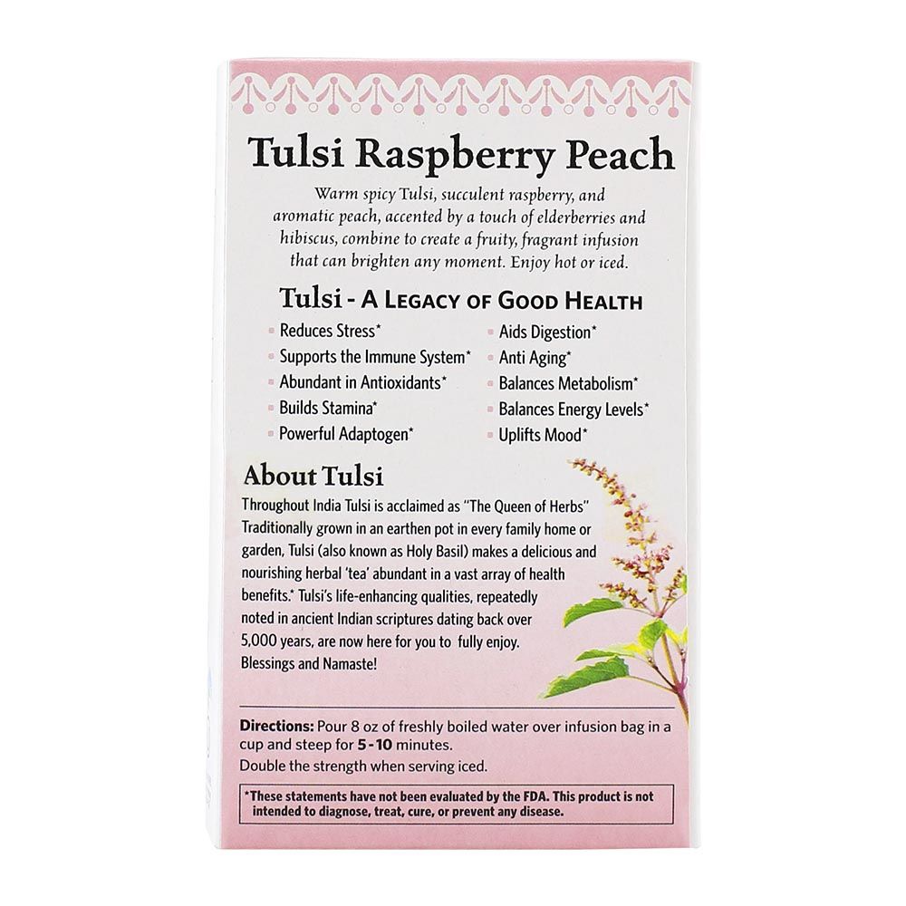 Organic India Tulsi Raspberry Peach Tea Bag 18's - Easy Pharmacy LLC