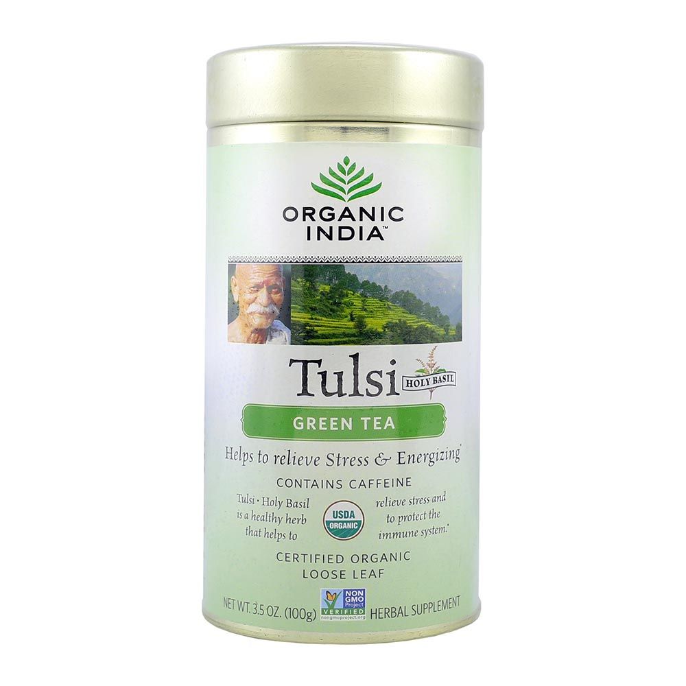 Organic India Tulsi Green Tea Loose Leaf 100 g - Easy Pharmacy LLC