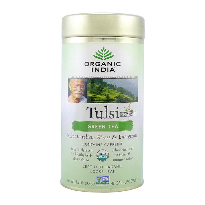Organic India Tulsi Green Tea Loose Leaf 100 g - Easy Pharmacy LLC