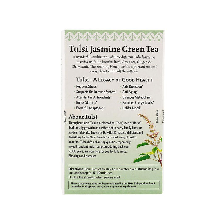 Organic India Tulsi Jasmine Green Tea Bag 18's - Easy Pharmacy LLC