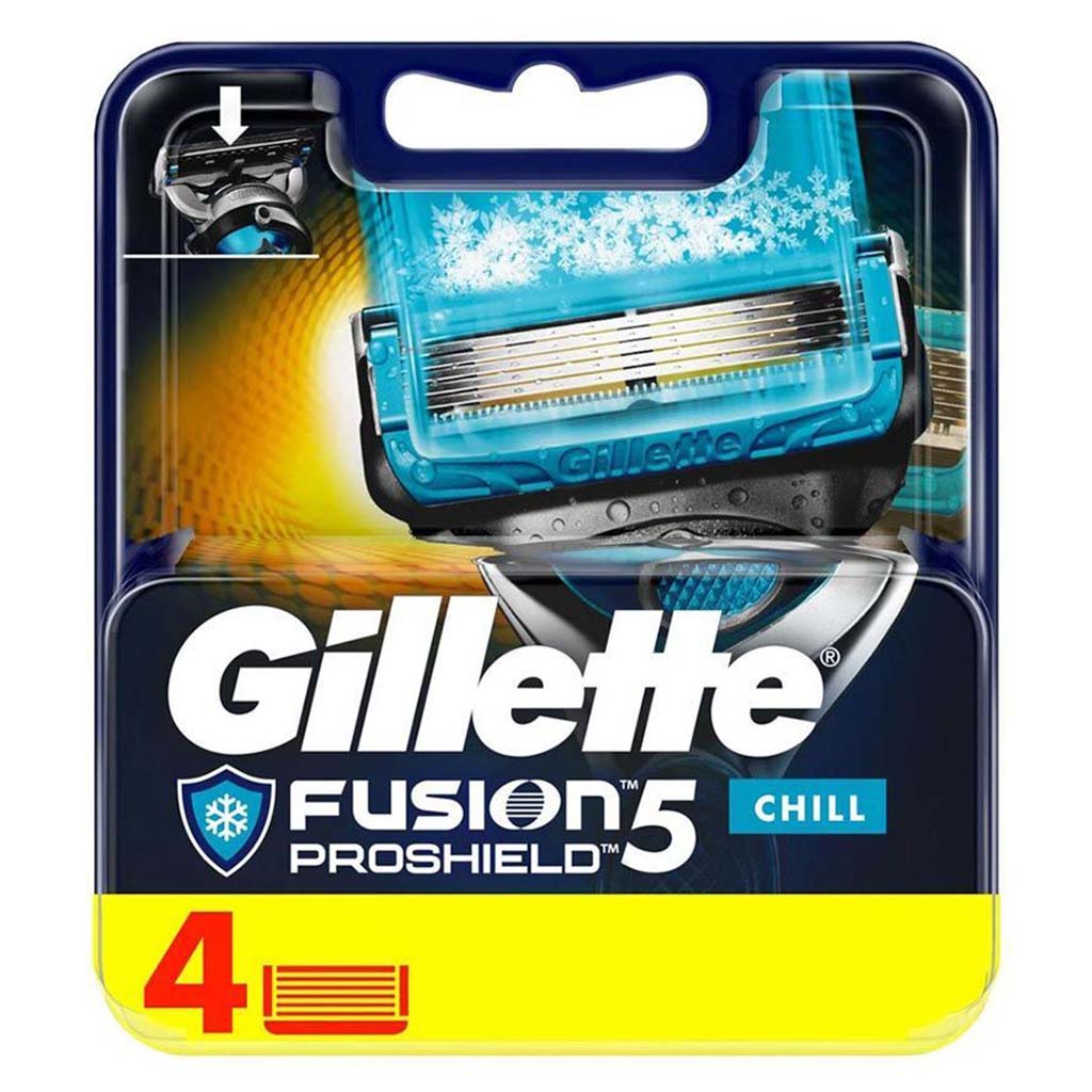 Gillette Fusion 5 ProShield Chill Men's Razor Blades, Pack of 4's - Easy Pharmacy LLC