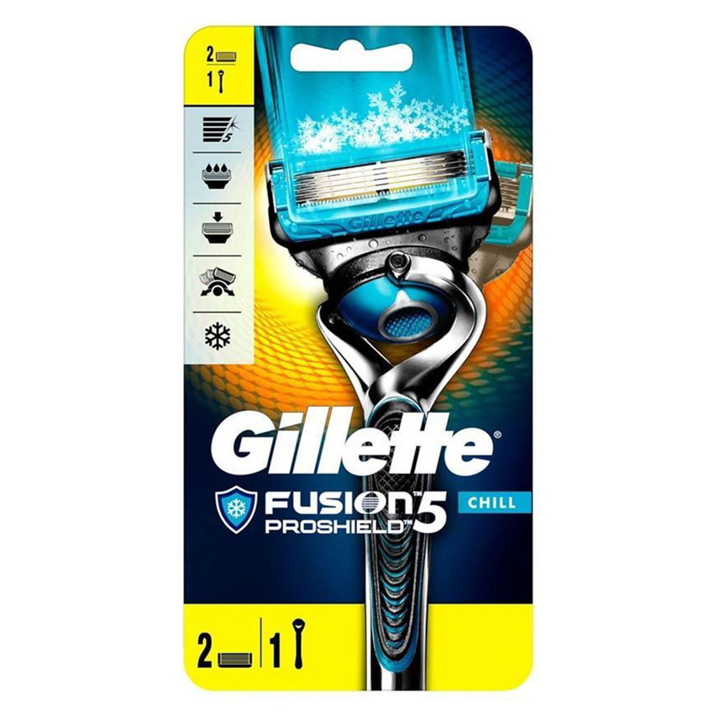 Gillette Fusion 5 ProShield Chill Men's Razor, Pack of 1 Handle + 2 Blade Refills - Easy Pharmacy LLC