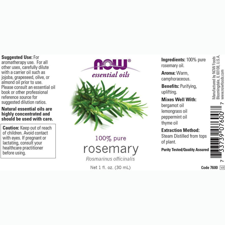 Now Essential Oils Rosemary Oil For Aromatherapy 30ml - Easy Pharmacy LLC
