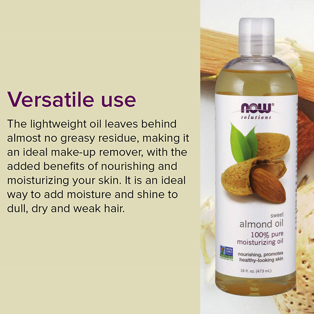 Now Solutions 100% Pure Sweet Almond Moisturizing Oil 473ml - Easy Pharmacy LLC