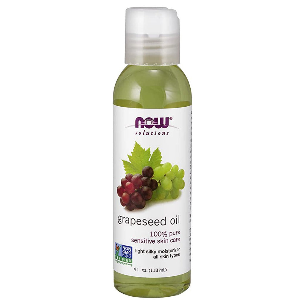 Now Solutions 100% Pure Grapeseed Oil For Sensitive Skin Care 118ml - Easy Pharmacy LLC
