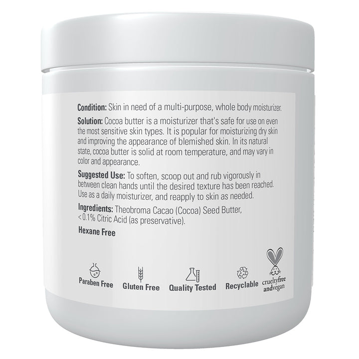 Now Solutions Cocoa Butter 100% Pure Multi Purpose Moisturizer 198g - Easy Pharmacy LLC