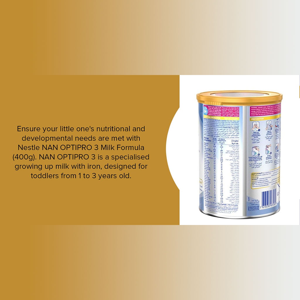 Nestle NAN Optipro Stage 3 Toddlers Milk Formula For 1 To 3 Years 800g - Easy Pharmacy LLC