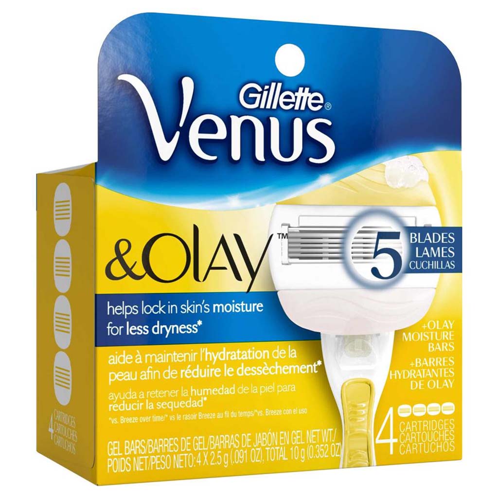 Gillette Venus & Olay Women's Razor Blade Refills, Pack of 4's - Easy Pharmacy LLC