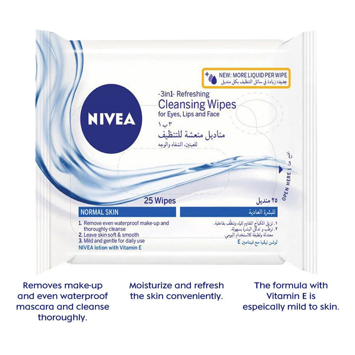 Nivea Normal Facial Wipes 25's 1+1 PROMO - Easy Pharmacy LLC