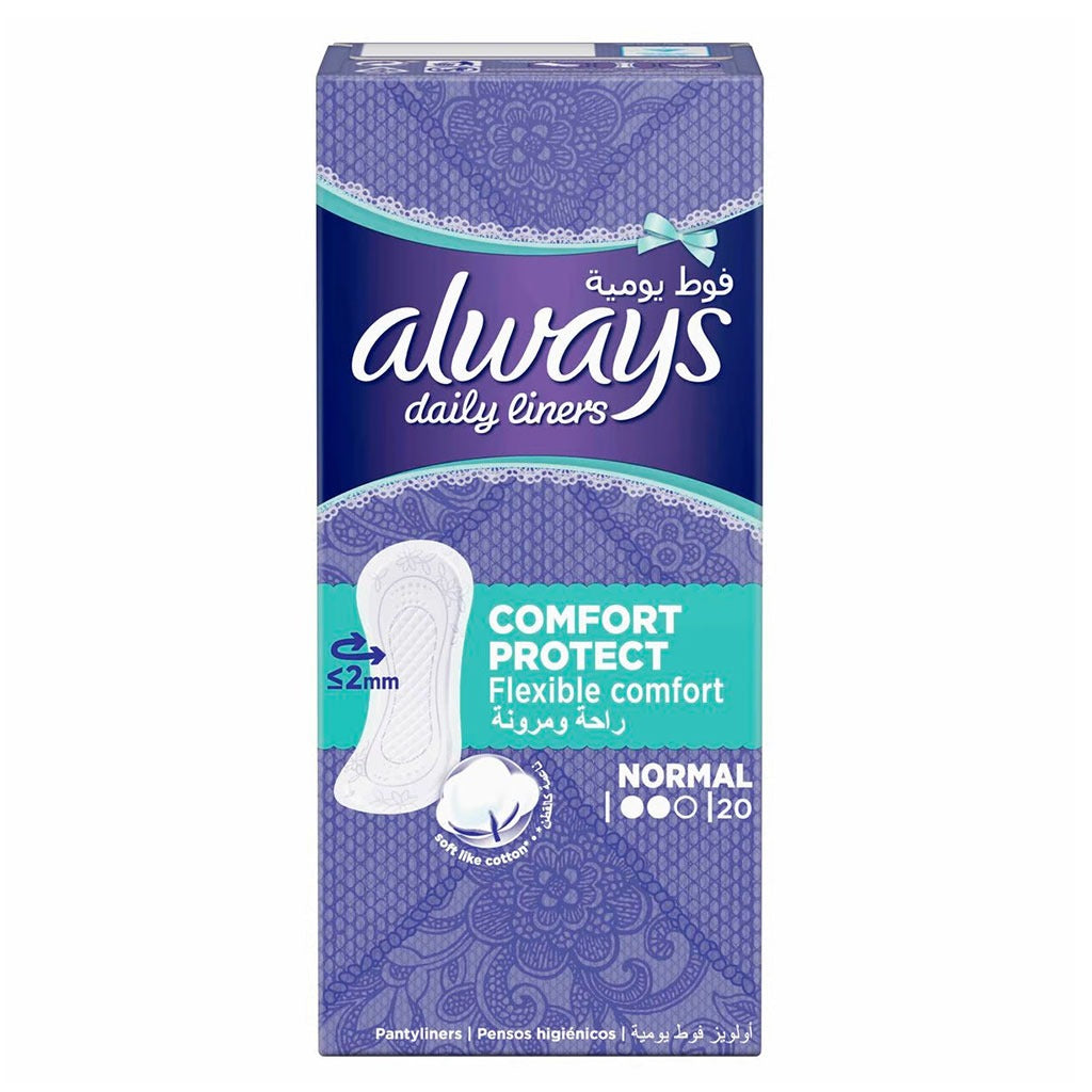 Always Comfort Protect Flexible Comfort Normal Pantyliners 20's 12650 - Easy Pharmacy LLC