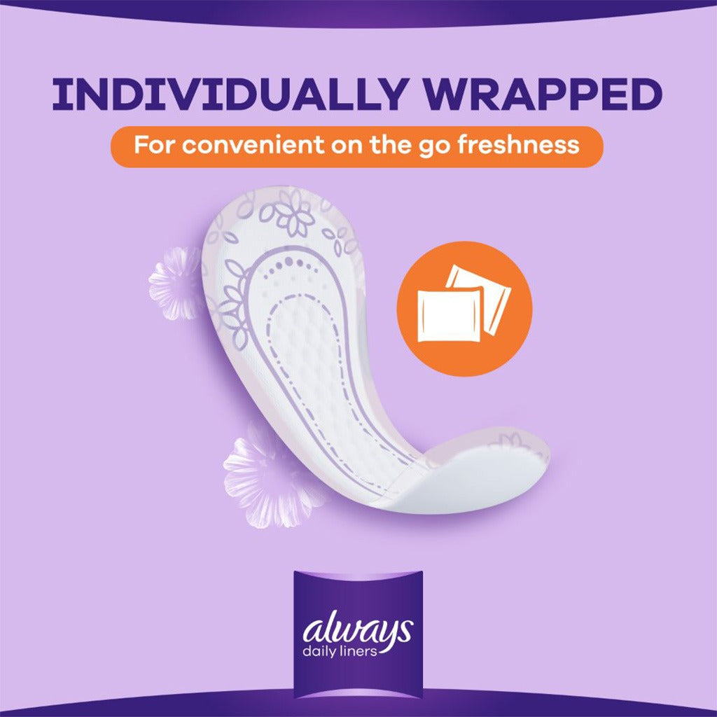 Always Daily Liners Comfort Protect Individually Wrapped, Normal Pantyliners, Pack of 20's - Easy Pharmacy LLC