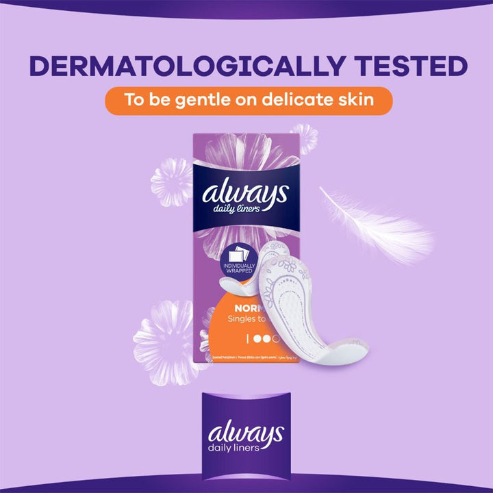 Always Daily Liners Comfort Protect Individually Wrapped, Normal Pantyliners, Pack of 40's - Easy Pharmacy LLC