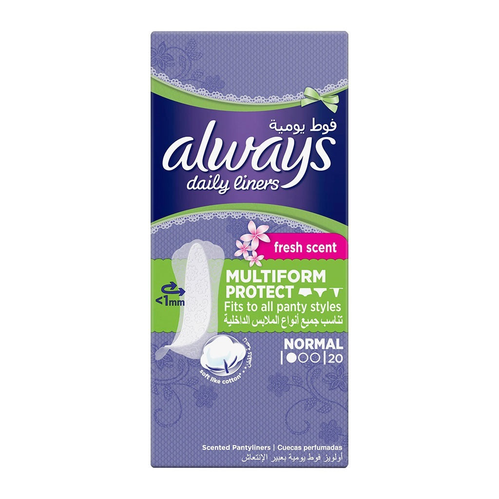 Always Multiform Fresh Scent Normal Pantyliners 20's 12654 - Easy Pharmacy LLC