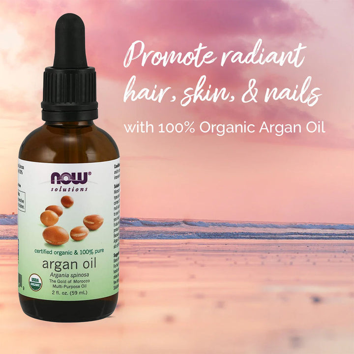 Now Solutions 100% Pure Organic Argan Oil For Dry Skin, Scalp & Hair 59ml - Easy Pharmacy LLC