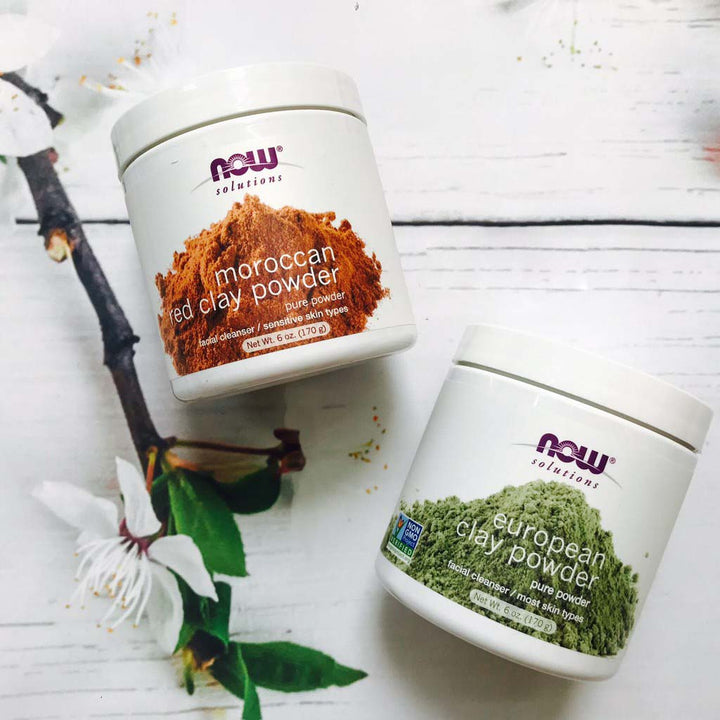 Now Solutions Moroccan Red Clay Facial Cleansing Powder For Sensitive Skin 170g - Easy Pharmacy LLC