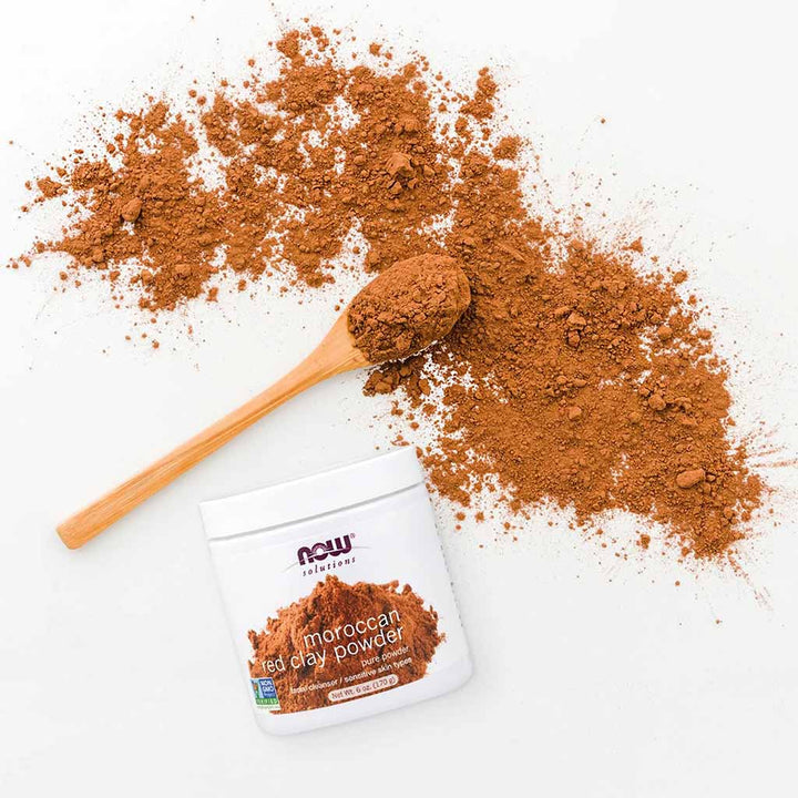 Now Solutions Moroccan Red Clay Facial Cleansing Powder For Sensitive Skin 170g - Easy Pharmacy LLC