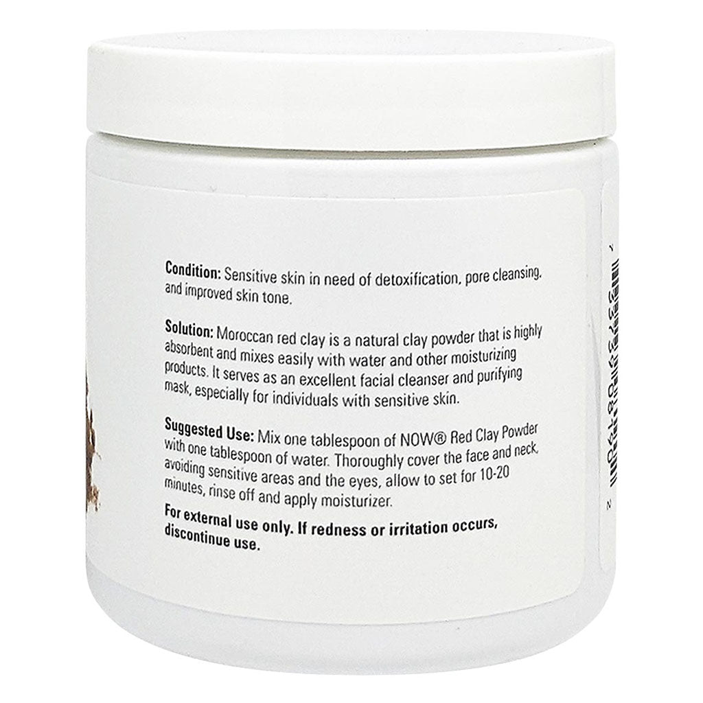 Now Solutions Moroccan Red Clay Facial Cleansing Powder For Sensitive Skin 170g - Easy Pharmacy LLC