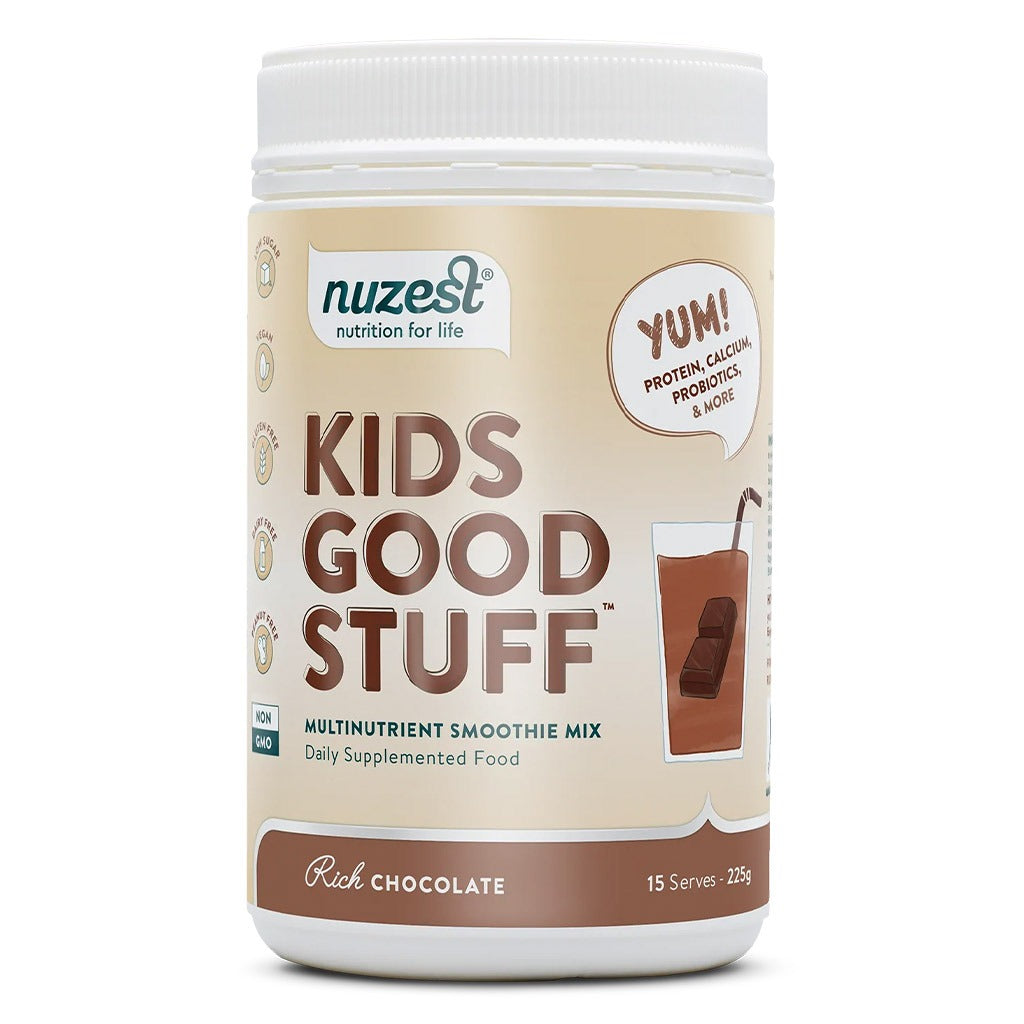 Nuzest Kids Good Stuff Yummy Multinutrient Smoothie Mix Rich Chocolate - 15 Servings, 225g - Easy Pharmacy LLC