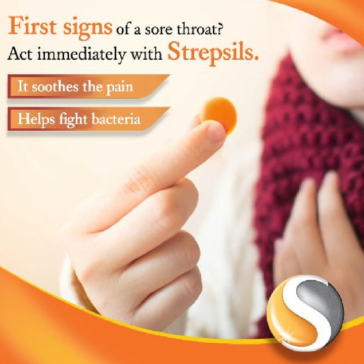 Strepsils Warm Ginger Lozenges 16's - Easy Pharmacy LLC