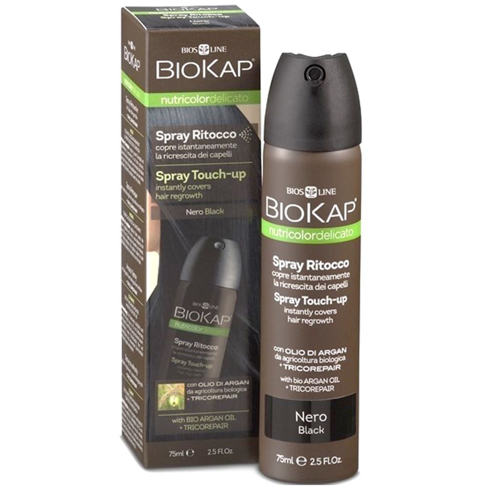 Biokap Nutricolor Delicato Spray Touch-up Black 75 mL - Easy Pharmacy LLC