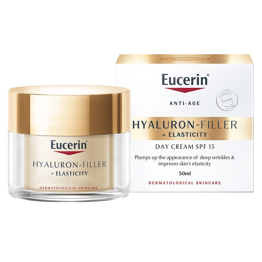 Eucerin Hyaluron-Filler + Elasticity Anti-Wrinkle Day Cream With SPF 15 50ml - Easy Pharmacy LLC