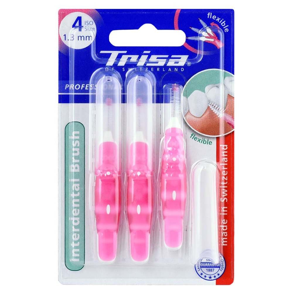 Trisa Interdental Brush Pink 1.3 mm Size 4, 002738 - Easy Pharmacy LLC