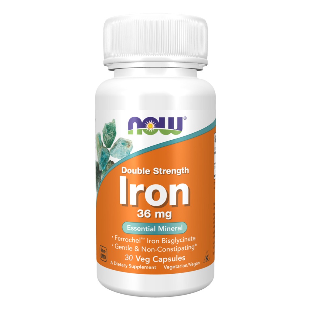 Now Double Strength Iron 36mg Non-Constipating Veg Capsules For Healthy Blood Count, Pack of 30's - Easy Pharmacy LLC