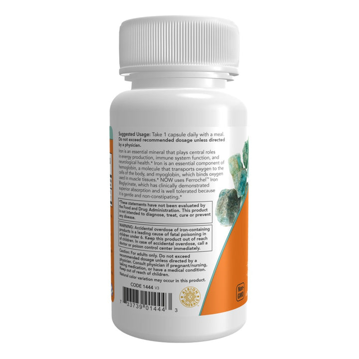 Now Double Strength Iron 36mg Non-Constipating Veg Capsules For Healthy Blood Count, Pack of 30's - Easy Pharmacy LLC