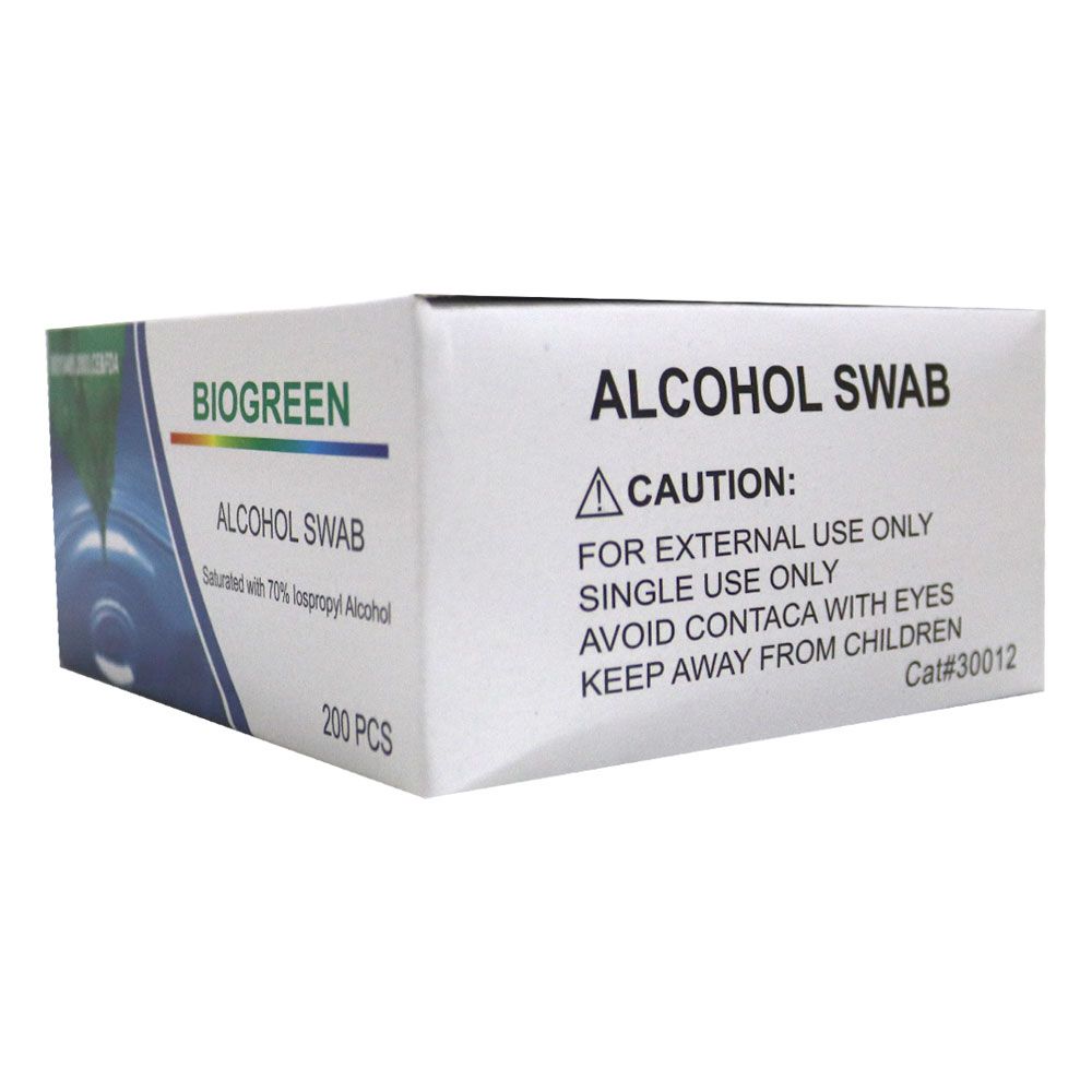 Biogreen Alcohol Swabs 200's 1TRAS200 - Easy Pharmacy LLC