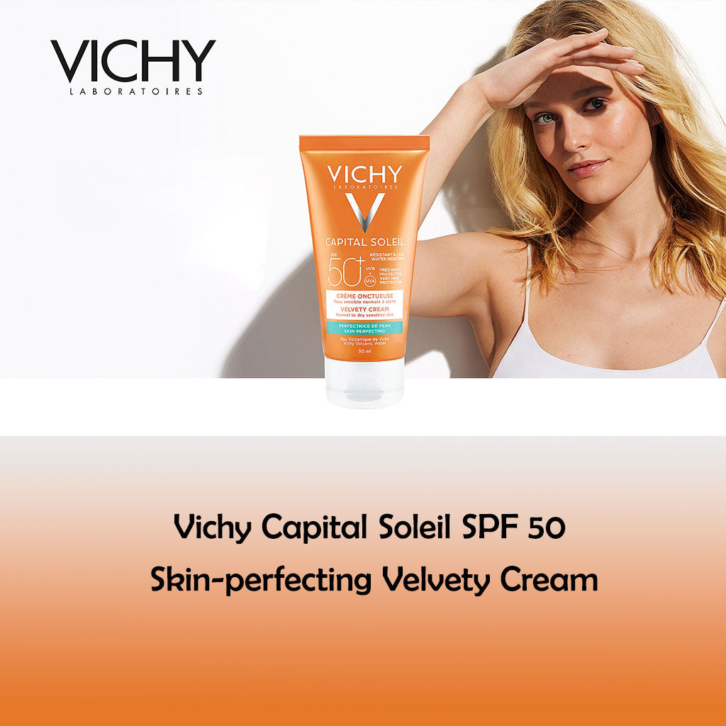 Vichy Capital Soleil Velvety Cream SPF 50+ Face Sunscreen For Normal To Dry Sensitive Skin 50ml - Easy Pharmacy LLC