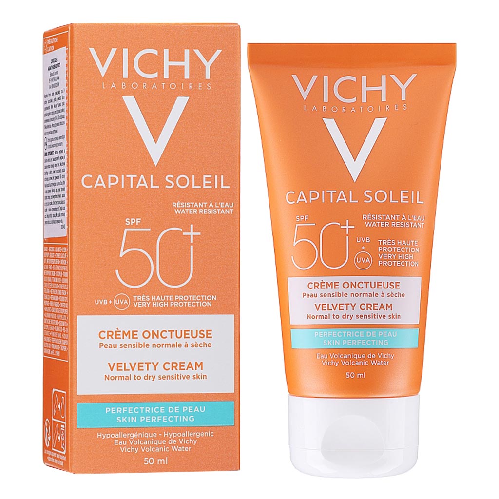 Vichy Capital Soleil Velvety Cream SPF 50+ Face Sunscreen For Normal To Dry Sensitive Skin 50ml - Easy Pharmacy LLC