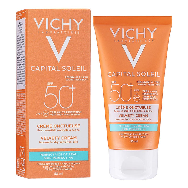Vichy Capital Soleil Velvety Cream SPF 50+ Face Sunscreen For Normal To Dry Sensitive Skin 50ml - Easy Pharmacy LLC