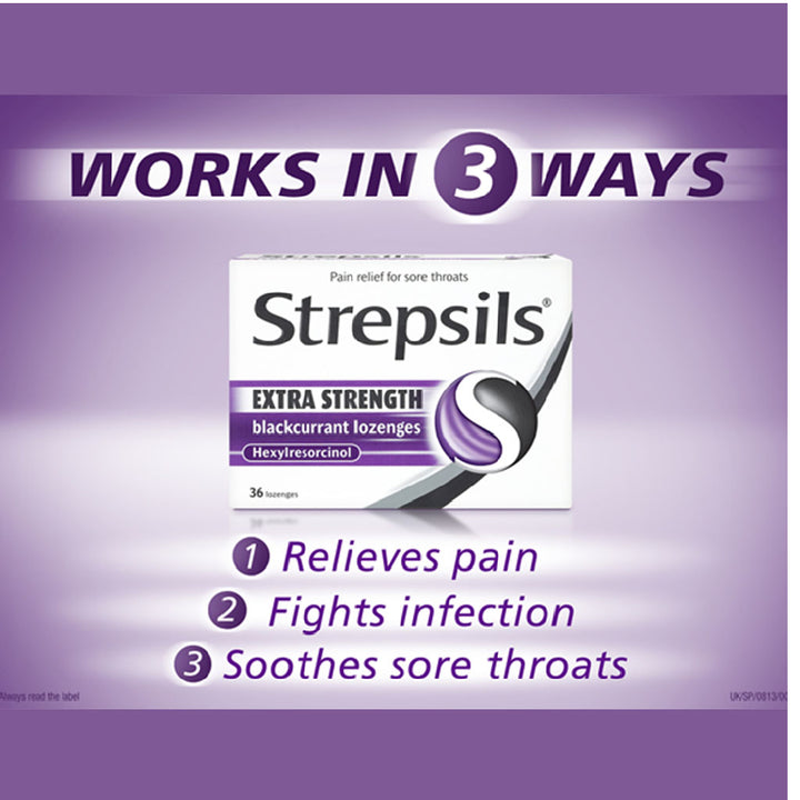 Strepsils Extra Blackcurrant Lozenges 36's - Easy Pharmacy LLC