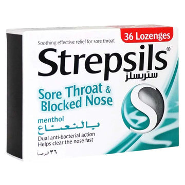 Strepsils Sore Throat & Blocked Nose Lozenges 36's