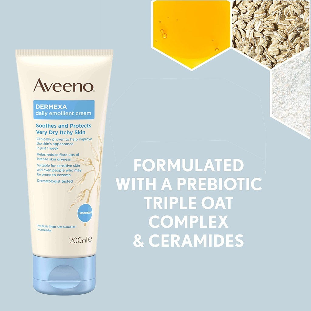 Aveeno Dermexa Daily Emollient Cream For very dry itchy skin 200 mL - Easy Pharmacy LLC