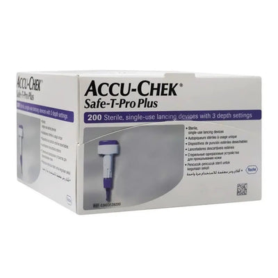 Accu-Chek Safe-T-Pro Plus Sterile Single Use Lancets With 3 Depth Settings Pack Of 200
