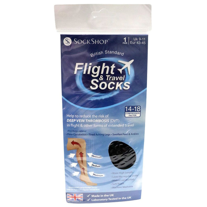 SockShop Flight & Travel Socks DVT Compression 14-18 UK 9-11, 1 Pair - Easy Pharmacy LLC