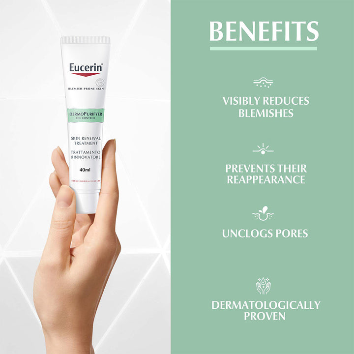 Eucerin Dermo Purifyer Oil Control Skin Renewal Treatment With AHA For Blemish Prone Skin 40ml - Easy Pharmacy LLC