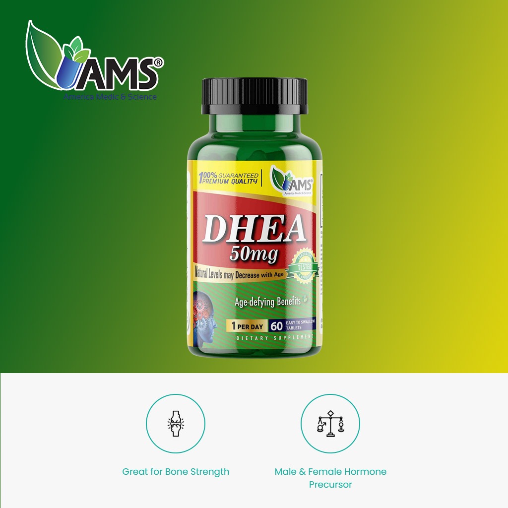 AMS DHEA 50 mg Tablets For Fertility Support, Pack of 60's - Easy Pharmacy LLC